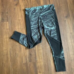C9 by Champion Black and Teal Swirl Reversible Leggings